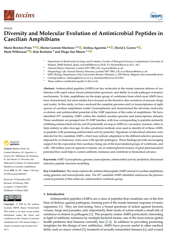 Amphibians,characterisation of AMPs,molecular evolution , antimicrobial potential